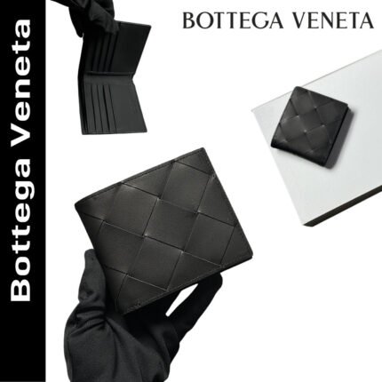 【ボッテガヴェネタ】黒カセット 二つ折り 財布☆超人気☆