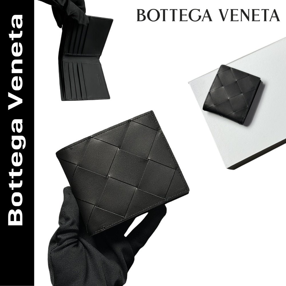 223_6a8544a9-5366-4fb0-9531-46a831bb02d5.jpg 【ボッテガヴェネタ】黒カセット 二つ折り 財布☆超人気☆ - 画像 (1)