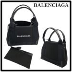 【バレンシアガ】限定！すぐ届く！ NAVY スモールカバス ポーチ付