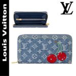 【ルイヴィトン】レアアイテム♪LV× TM ジッピーウォレット デニム チェリー