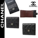 【シャネル】マトラッセ♪二つ折り財布 ♪ミニウォレット*キャビアスキン黒AP0229 AP0231
