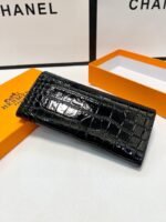 【エルメス】新作長財布 シャイニークロコ ノワール/金具 - 画像 (5)