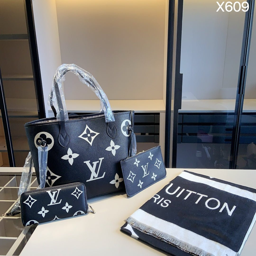 VV-3in1-GWWJ-BLACK_1.jpg 【ルイヴィトン】4点セット☆Neverfullインナーバッグ付き|新作カシミアスカーフ♪完璧な組み合わせ! - 画像 (1)