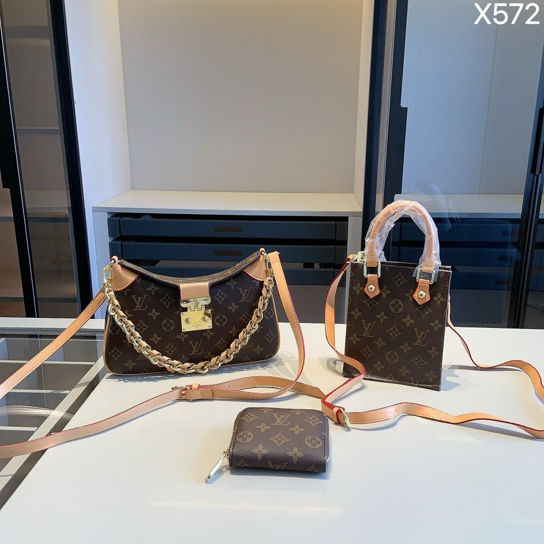 VV-3in1-NJQP-BROWN_1-1.jpg 【ルイヴィトン】3点セット☆Twinnyカウホーンバッグ|便利なダブルショルダーストラップ付き♪手提げ・肩掛け両用! - 画像 (1)