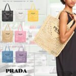 【プラダ】サマー素材/三角ロゴ かごバッグ A4収納可-選べる5色 - 画像 (9)