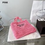 【プラダ】サマー素材/三角ロゴ かごバッグ A4収納可-選べる5色 - 画像 (8)